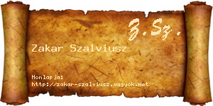 Zakar Szalviusz névjegykártya